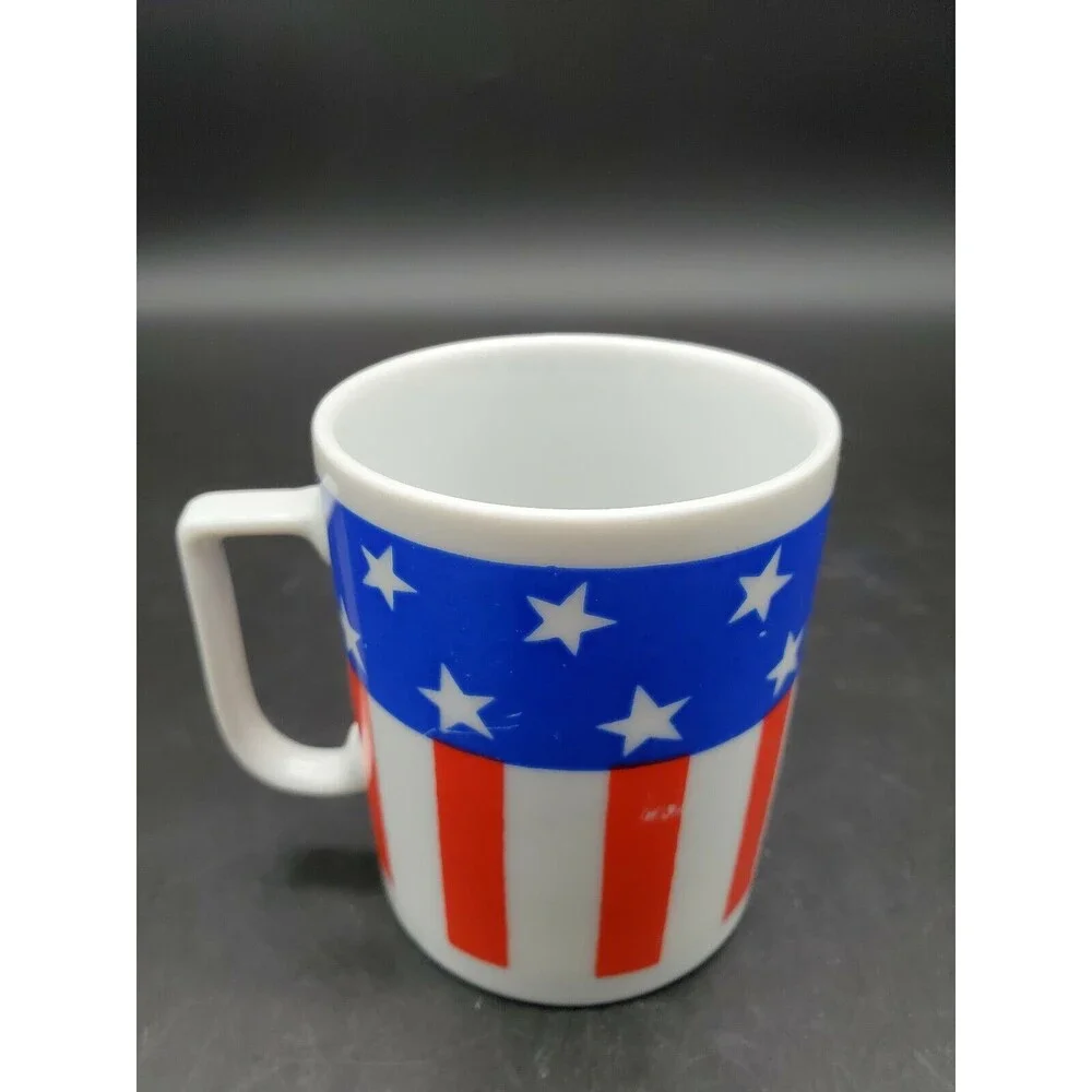USA Flag Patriotic Coffee Tea Cup Made in Japan Vintage
